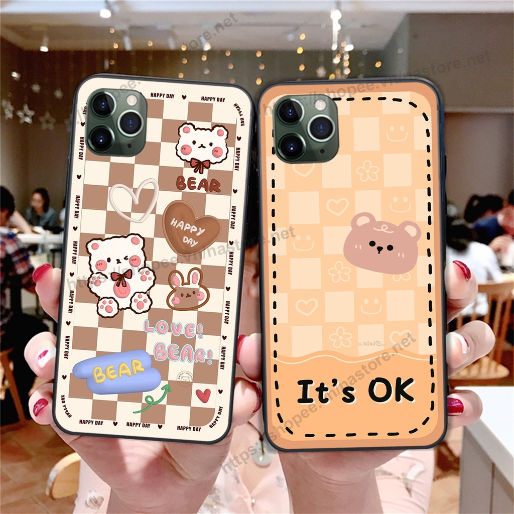ỐP LƯNG IPHONE 11 -IPHONE 11 PRO -IPHONE 11 PRO MAX trái tim gấu trắng cute bo viền cực chuẩn