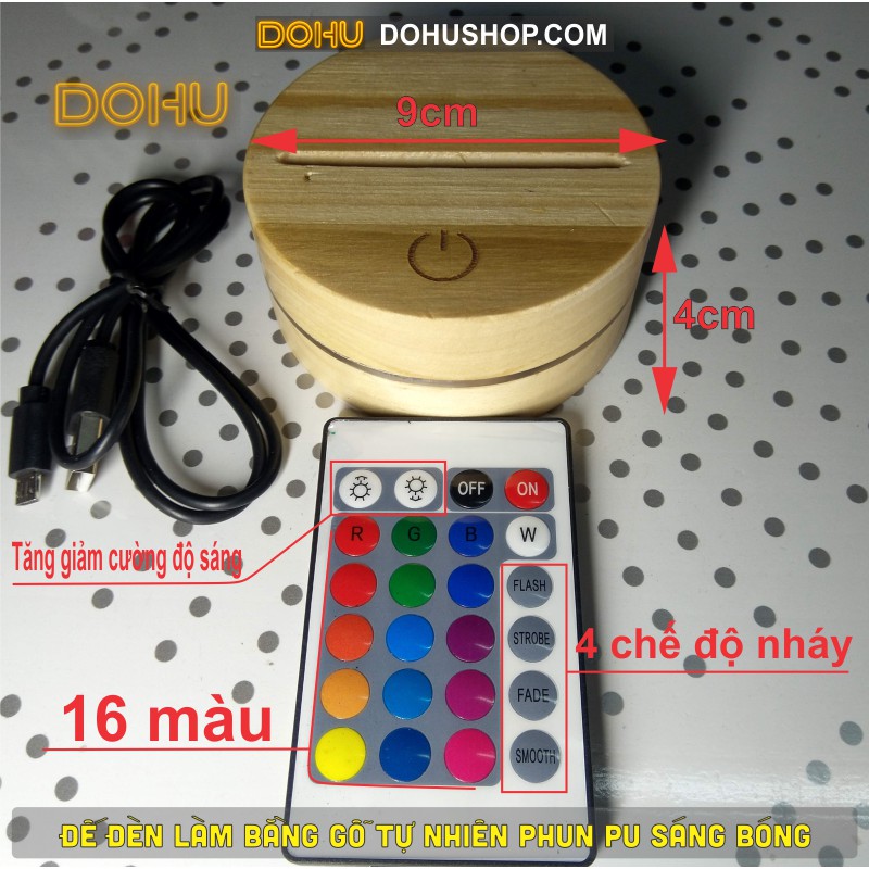 Cúp Kỷ Niệm Chương  Bằng Nhựa Mica Khắc 3D Chìm - Có Led