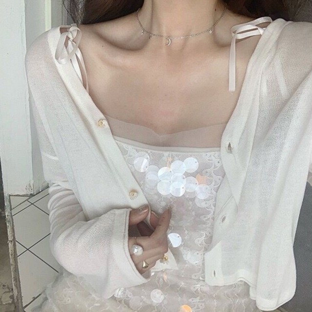 Áo khoác cardigan dệt kim tay dài thiết kế xinh xắn trẻ trung cho nữ | BigBuy360 - bigbuy360.vn