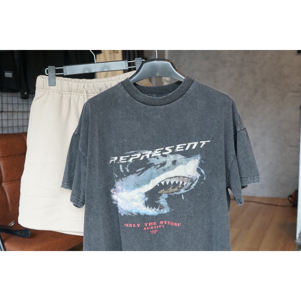 📣 - Áo thun Represent Shark Vintage super hot - REPRESENT SHARK TEE BLACK