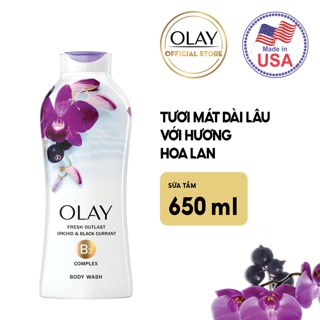 [Mã PG2112B giảm 8% đơn 199K] Sữa tắm Olay Body wash Soothing Orchid & Blackcurrant 650ml