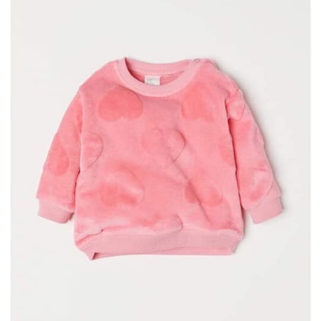 Áo nỉ lông mềm trái tim H&M xuất