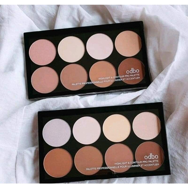 Kem Tạo Khối Tông Nâu Sáng Odbo Highlight và Contour Pro Palette