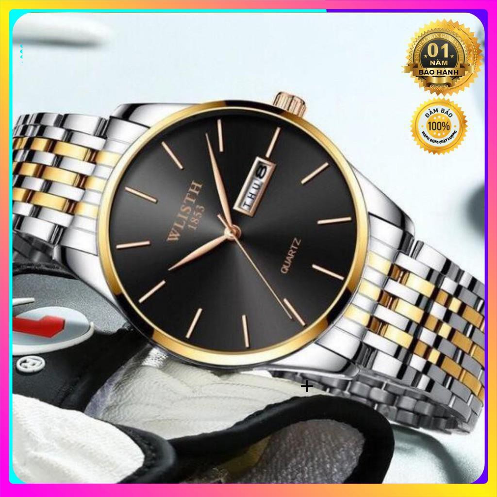 Đồng hồ nam cao cấp dây thép hiệu Wlisth chính hãng (tặng kèm hộp , pin dự phòng và phụ kiện thâu dây)