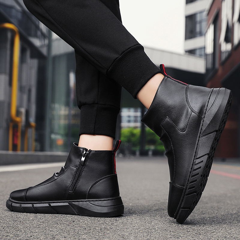 Giày Thể Thao Cổ Cao Lót Lông Cashmere Dày Giữ Ấm Thời Trang Thu Đông Cho Nam | BigBuy360 - bigbuy360.vn