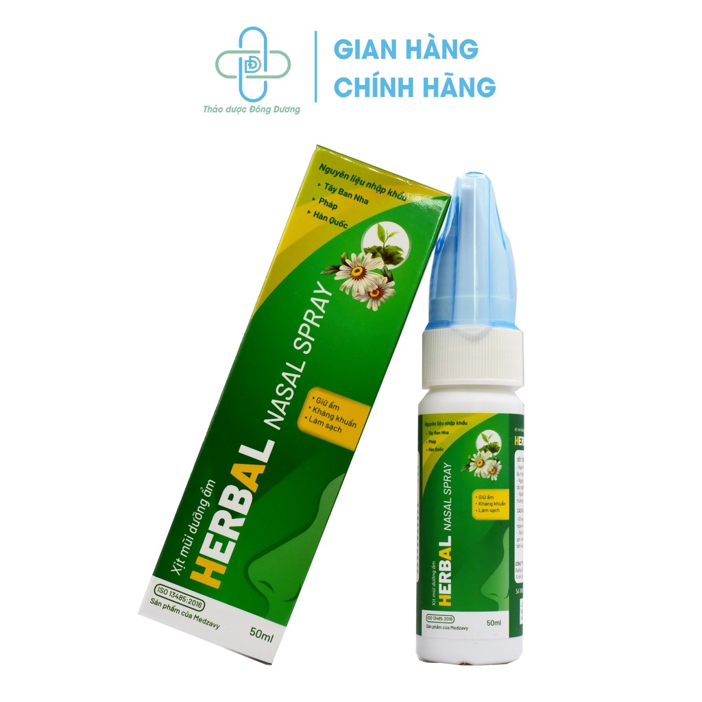 Xịt mũi dưỡng ẩm HERBAL 50ml giúp dưỡng ẩm sâu, phục hồi và tăng cường sức khỏe niêm mạc mũi