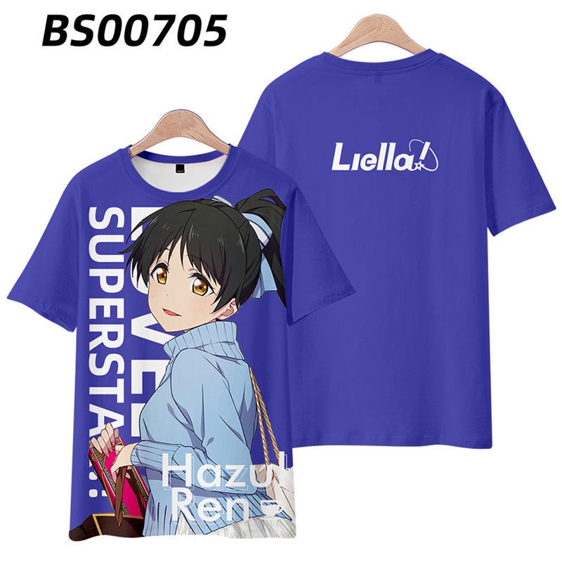 Áo Thun Tay Ngắn In Hình Nhóm Nhạc Ngôi Sao Liella Tang Cocora Chisadu Merchandise