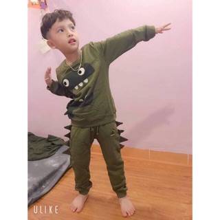 Bộ Nỉ Next Khủng Long Xanh Rêu