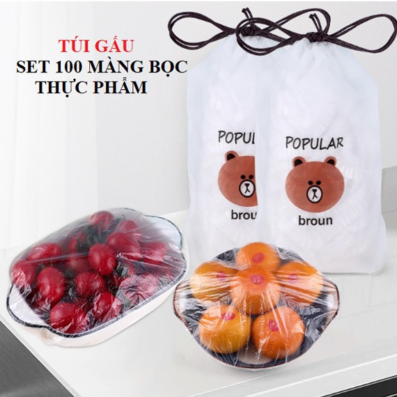 [FREESHIP❤️] SET COMBO 100 TÚI MÀNG BỌC THỰC PHẨM CÓ CHUN CO GIÃN TÁI SỬ DỤNG NHIỀU LẦN