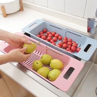Rổ nhựa gác bồn rửa chén rút gọn tiện lợi