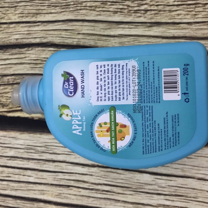 Nước rửa tay dr Clean 160g hương táo/dâu