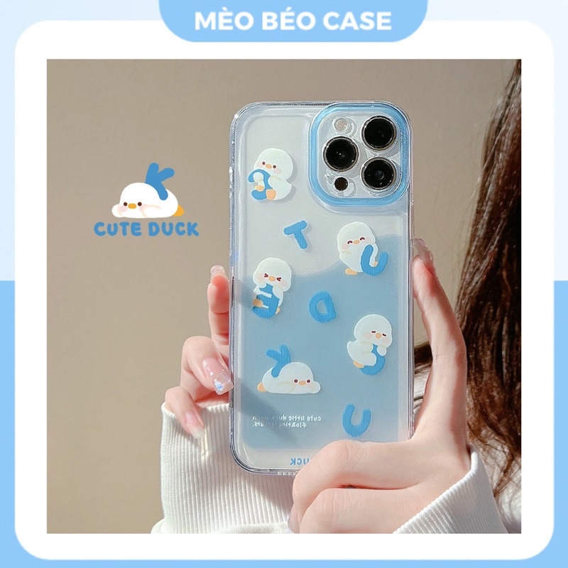 (SIÊU RẺ) Ốp lưng iphone vịt chữ cái viền xanh dày 7plus/8/8plus/x/xr/xs/11/12/13/pro/max/plus/promax
