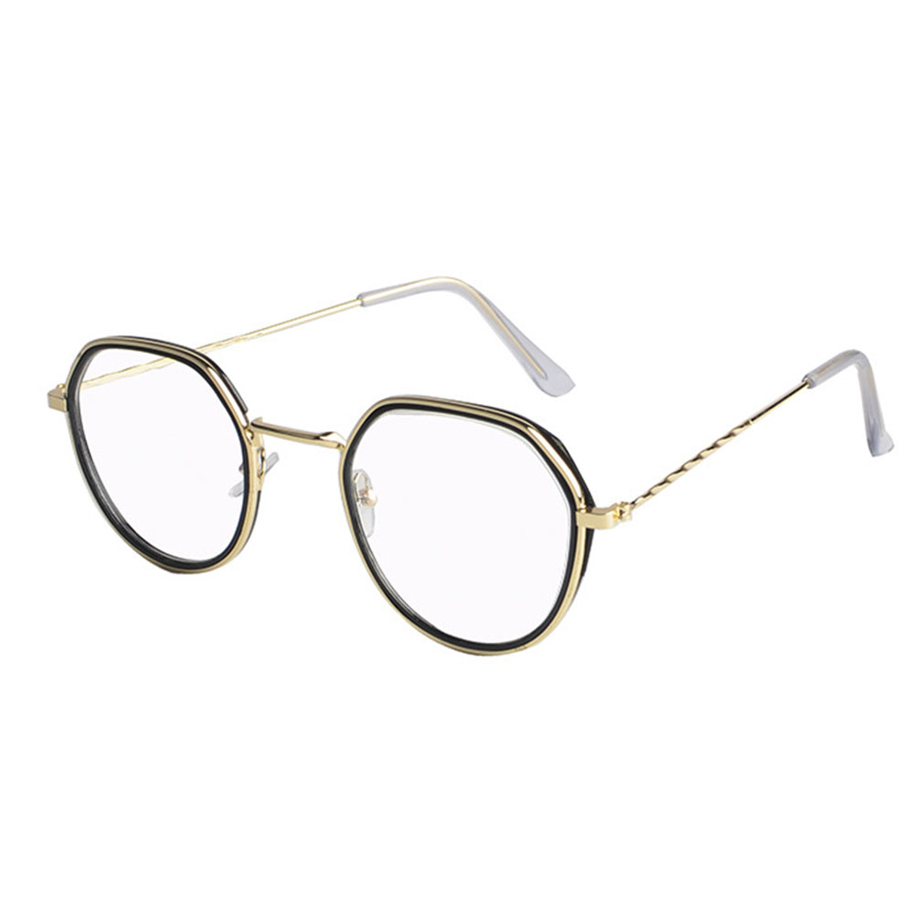 【sweet】woman fashion retro Anti-blue Light Glasses Metal Frame Flat Lens Glasses with Clip Ring