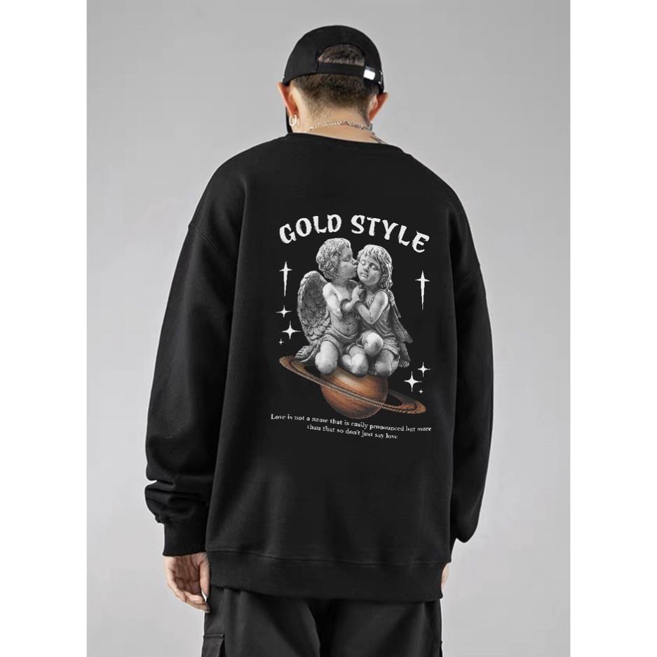 Áo nỉ Sweater Nam Nữ Gold Style, Form RỘNG CHUẨN Xu Hướng, áo Tay dài nỉ bông Cao Cấp Unisex. KKIM Shop