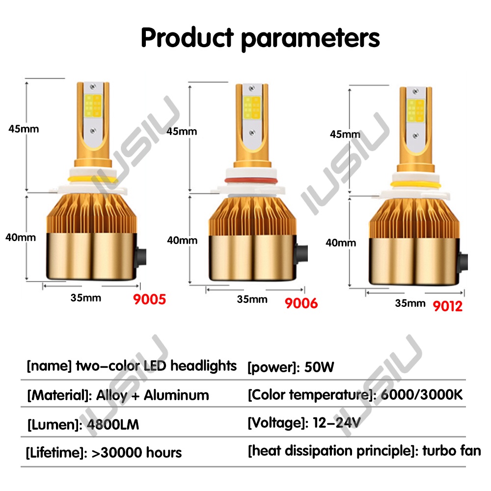Đèn Pha Led H4 9005 HB3 9006 HB4 H1 H7 H3 H8H9 H11 Cho Xe Hơi Xe Máy