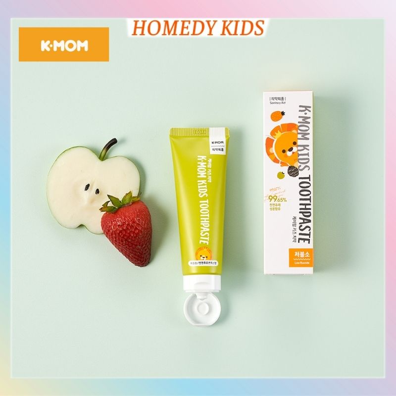 Kem đánh răng K-Mom hữu cơ cho bé 2-12 tuổi  ít Flouride 50g KM04 Homedy Kids