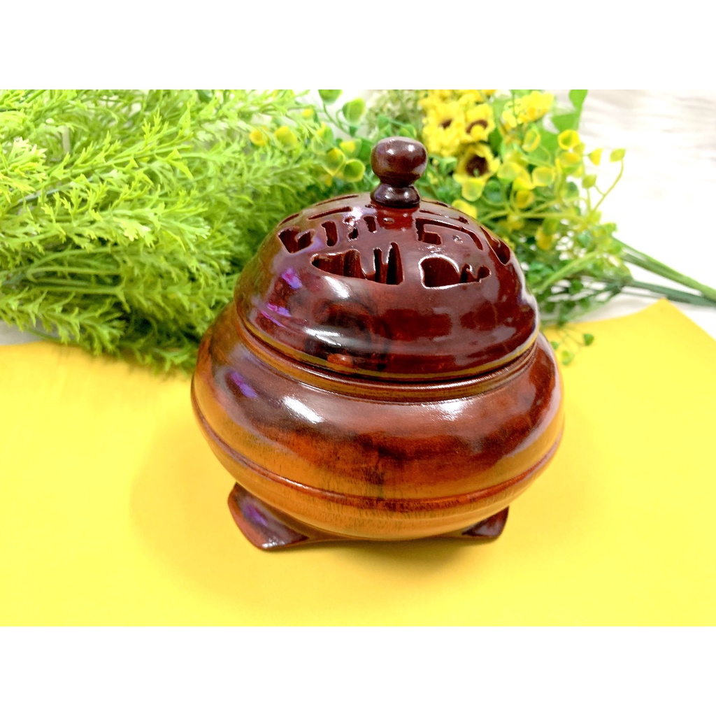 Xông Trầm Gỗ Hương (Cao 12cm , ngang 12cm)