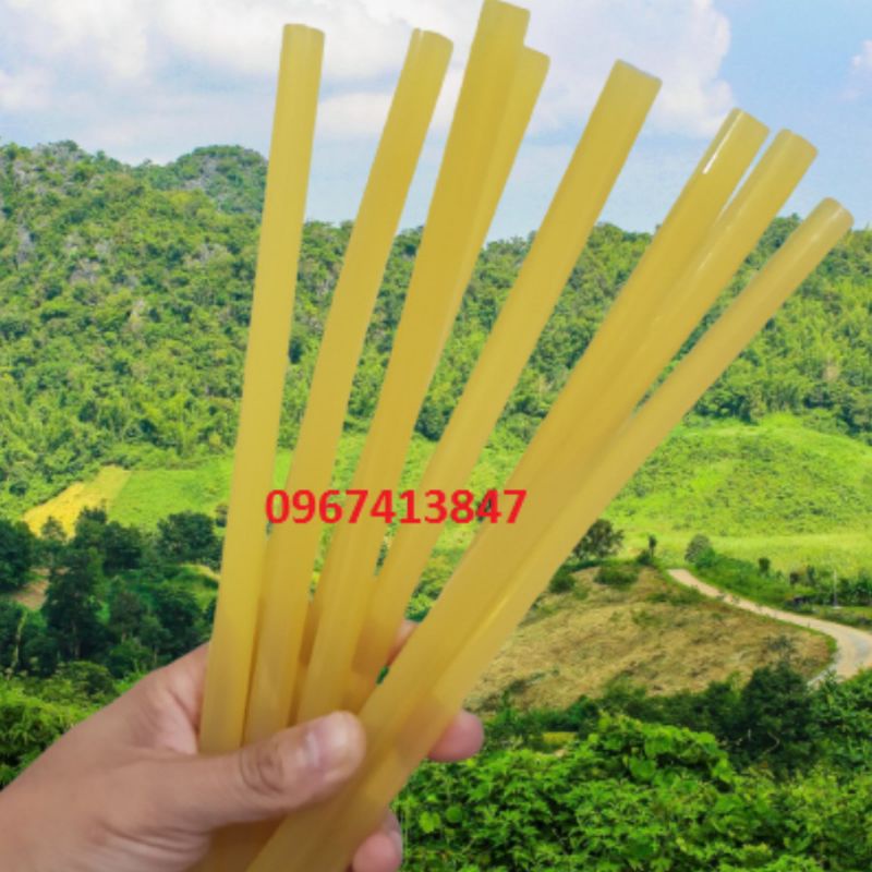 Bán sỉ bộ 100 cây keo nến to màu vàng dùng cho máy bắn keo to công suất 80w, 100w,...150w