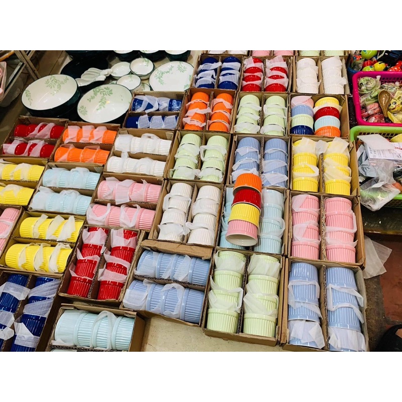 Hũ ramenkin sứ nhiều màu, hũ caramen, hũ chưng yến