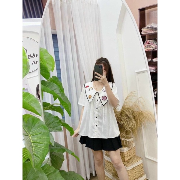 Áo Bầu cổ bèo☘️hàng loại 1☘️áo bà bầu siêu đẹp☘️phong cách hàn quốc phù hợp với đi chơi,đi làm☘️freesize
