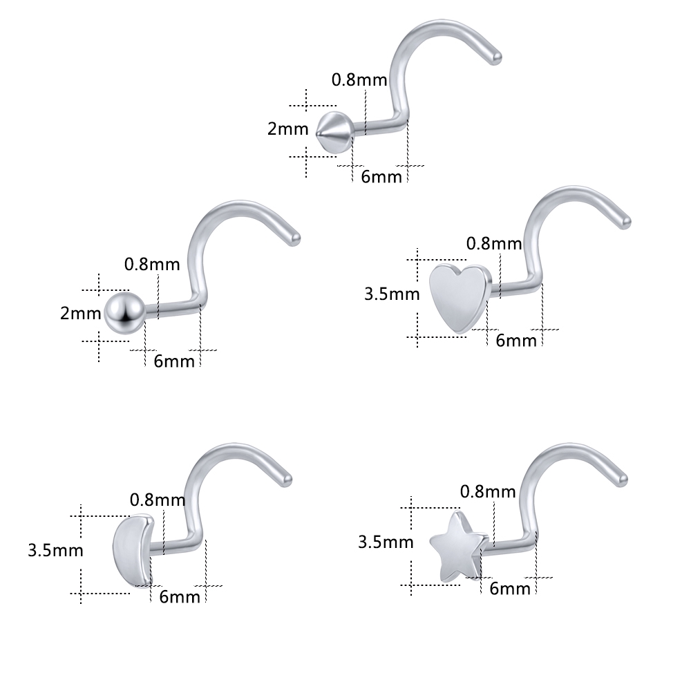 Khuyên Mũi Hình Ngôi Sao Làm Từ Thép Không Gỉ Kiểu Dáng Thời Trang