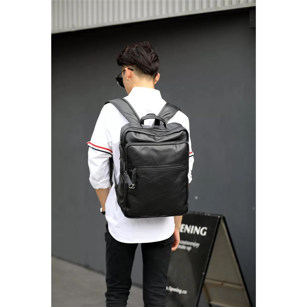Balo da B001 Thời trang - Đựng Laptop 15.6 - Balo da hàn quốc giá rẻ