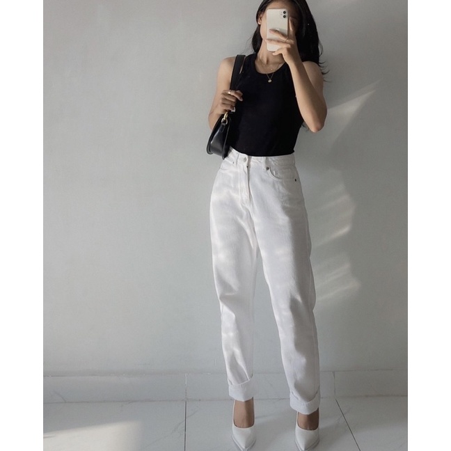 Áo H&M Ribbed Tank Top Khoét Nách Đường Gân