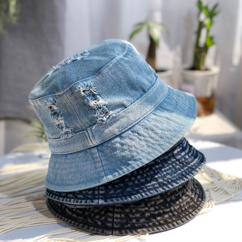 Mũ Tai Bèo Vải Denim Mỏng Chống Nắng Thời Trang Cá Tính Cho Nữ