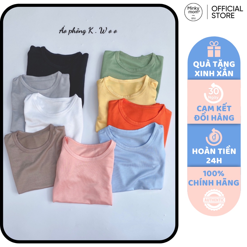 [SALE] Áo Cộc Tay Cho Bé Trai, Bé Gái KIMCHI Vải Thun Lạnh Xuất Hàn, Áo Hè Ngắn Tay Trẻ Em Minky Mom MKMA2106