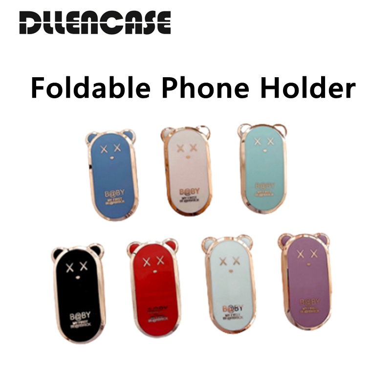 Dllencase Giá Đỡ Điện Thoại / Máy Tính Bảng mini Mạ Điện Họa Tiết Hoạt Hình Sáng Tạo