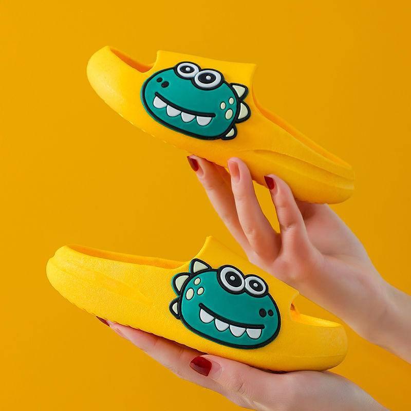 Dép đi trong nhà chống trượt thiết kế hoạt hình khủng long cho trẻ em cỡ vừa và lớn dùng mang trong nhà hoặc nhà tắm
