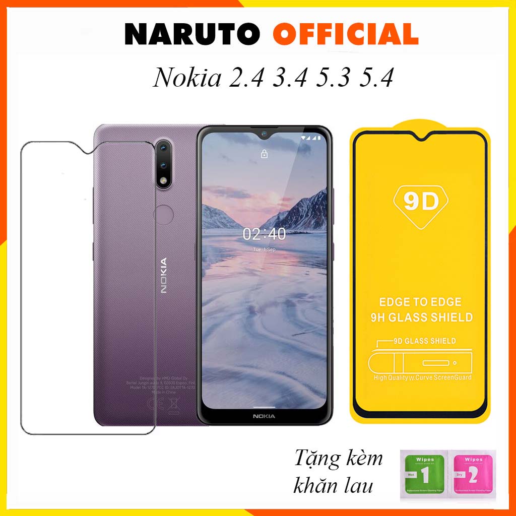 Kính Cường Lực Nokia 2.4 3.4 5.3 5.4 Full Màn Trong Suốt 9D 21H Cảm ứng mượt mà Tặng Kèm Khăn Lau [FM]