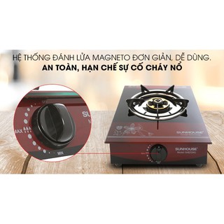 Bếp gas Sunhouse SHB212KG dương đơn kính họng gang