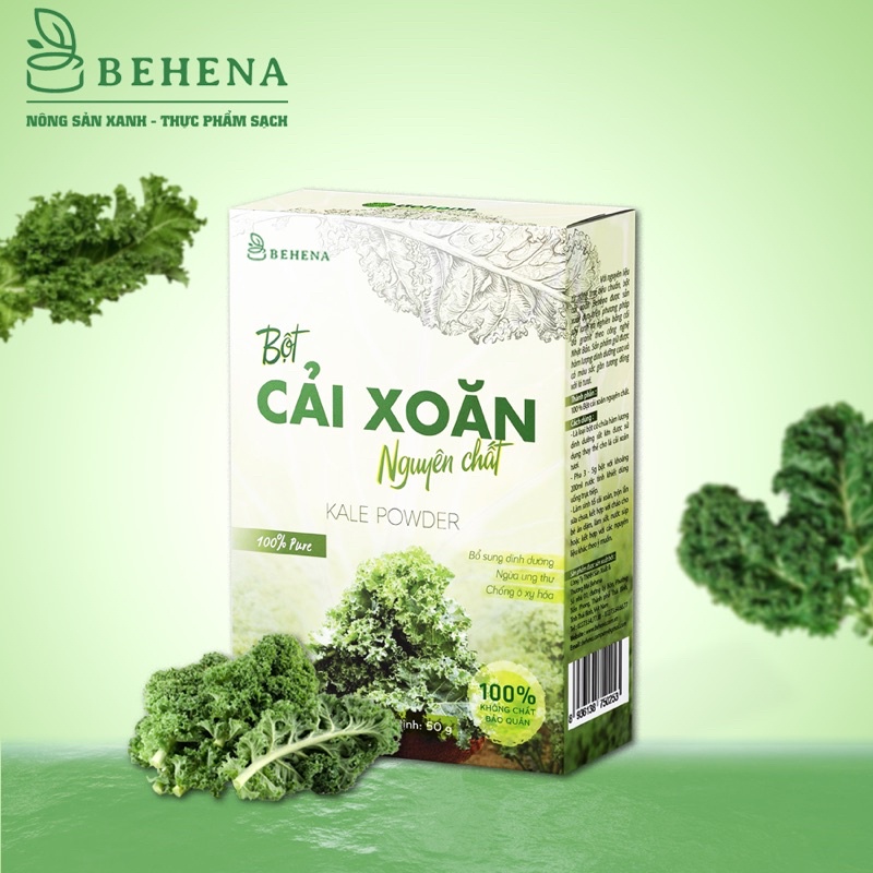 Bột cải Kale (cải xoăn) nguyên chất Behena 50gr