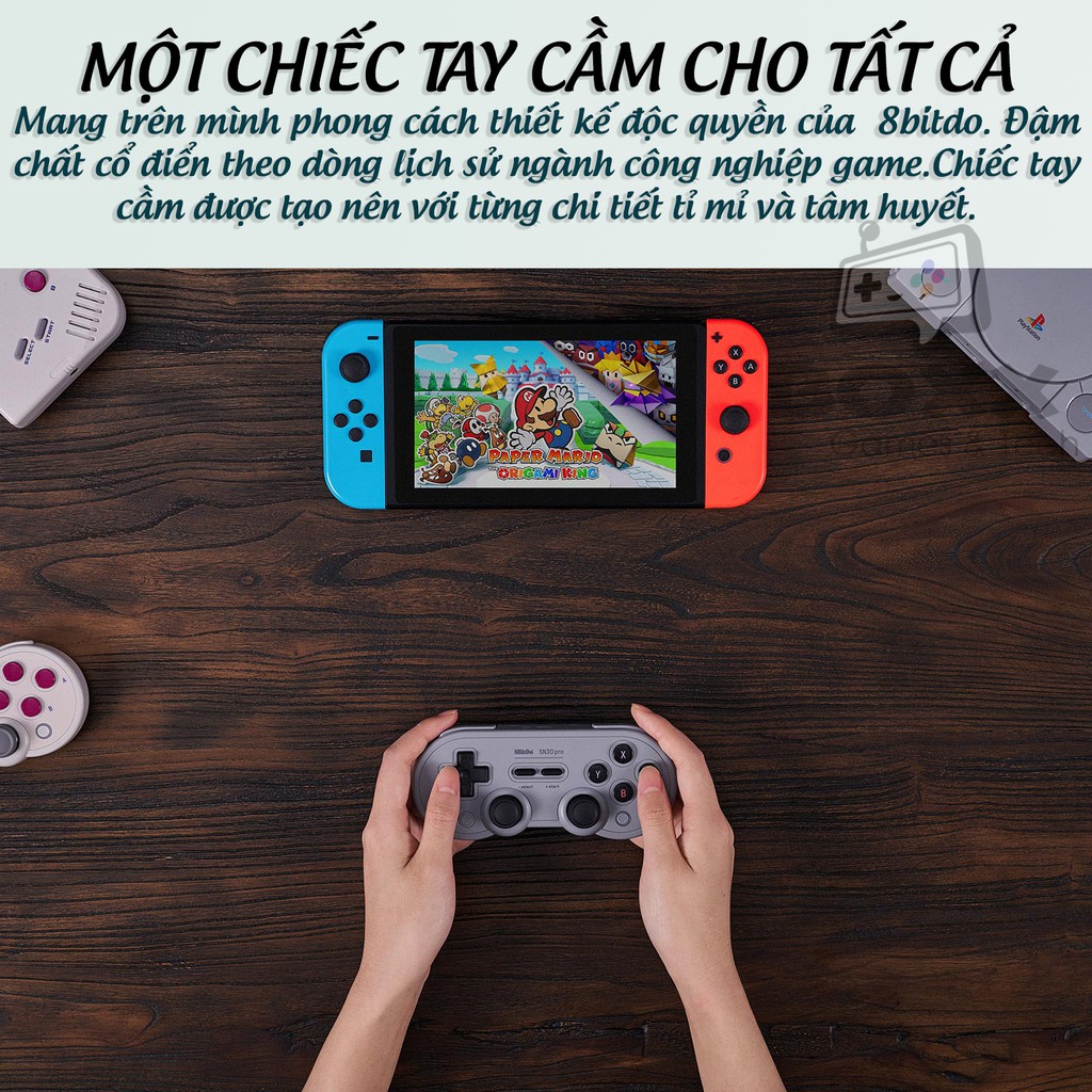 Tay cầm chơi game bluetooth 8Bitdo SN30 Pro SN Edition cho Nintendo Switch, Windows, Điện thoại