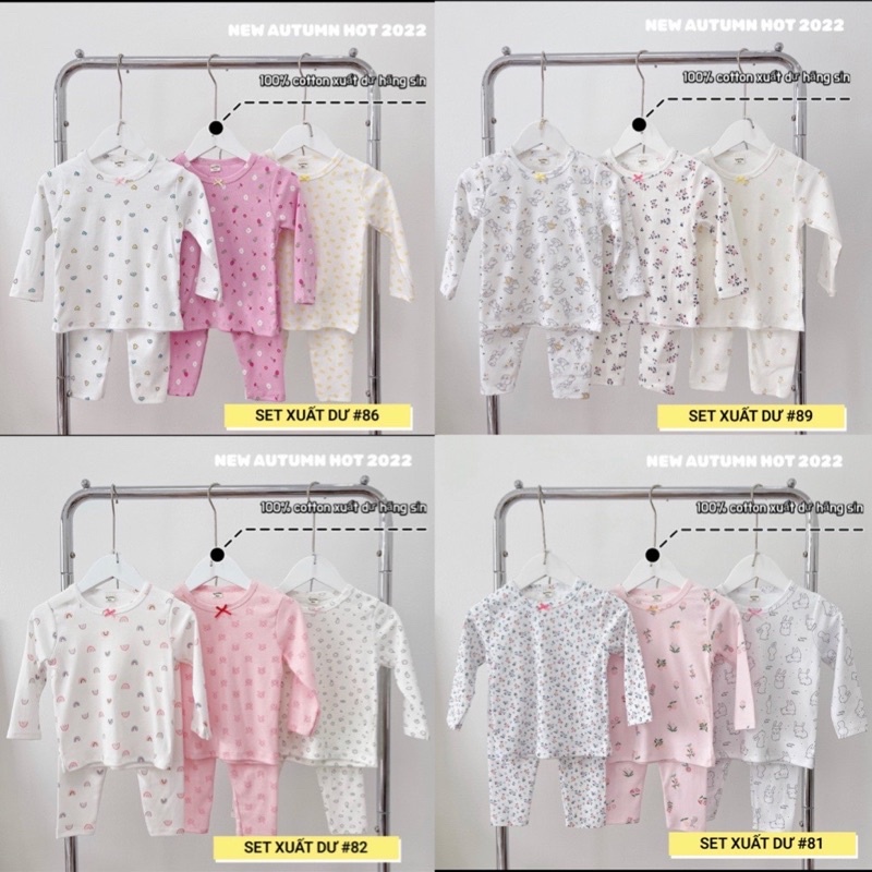 Set 3 bộ đồ cotton cho bé