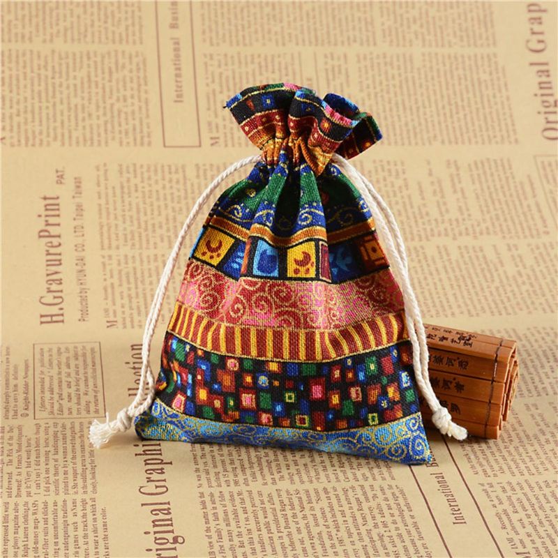 Set 10 Túi Đựng Thẻ Bài Tarot Mini 10x14cm Chất Liệu Cotton Phong Cách Trung Hoa