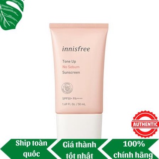 Kem chống nắng nâng tone, kiềm dầu innisfree tone up no sebum sunscreen spf50/pa++++ 50ml