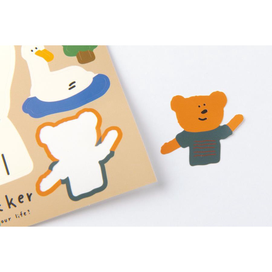Set 3 Tấm Sticker ARTBOX Hàn Quốc Trang Trí Hình Thỏ Và Gấu Dễ Thương