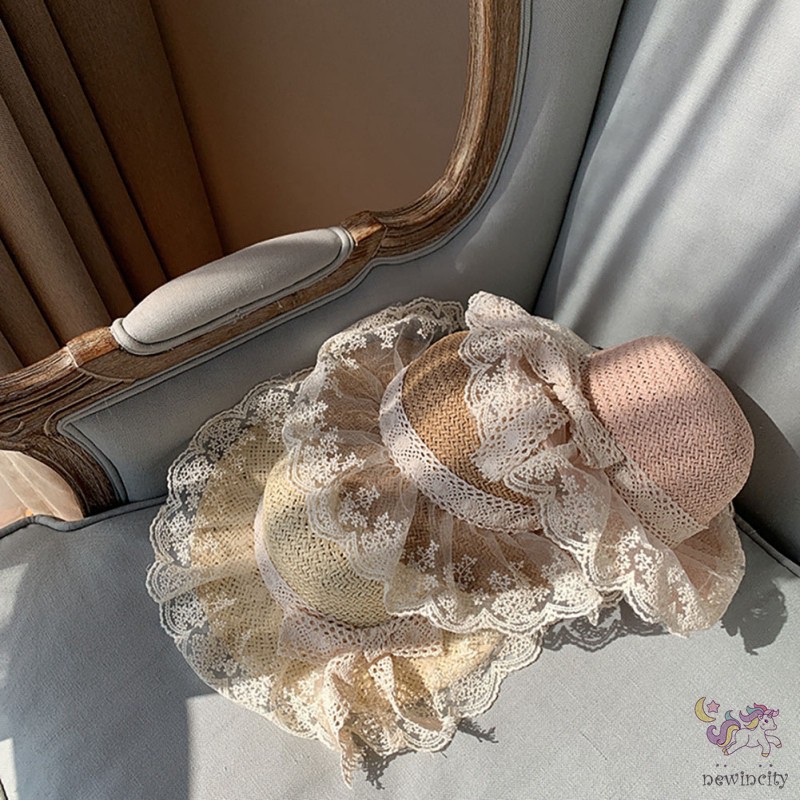 Mũ Cói Đính Nơ Thời Trang Đi Biển Cho Bé