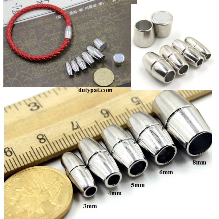 khóa đầu dây Nam châm làm vòng tay đủ size 3-4-5-6mm