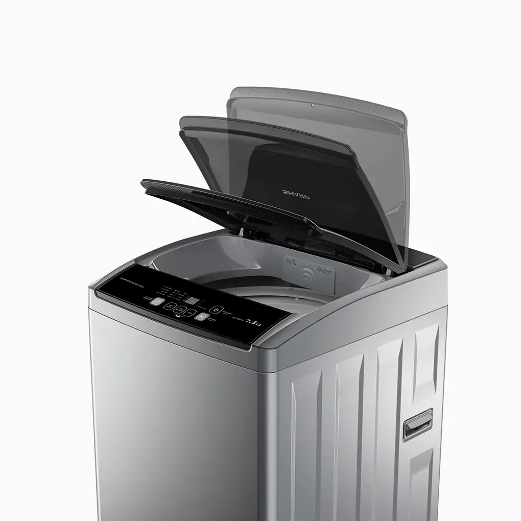 ES-Y75HV-S - Máy Giặt Sharp 7.5Kg Công suất 145W,Bảng điều khiển Nút nhấn,Màn hình hiển thị thời gian