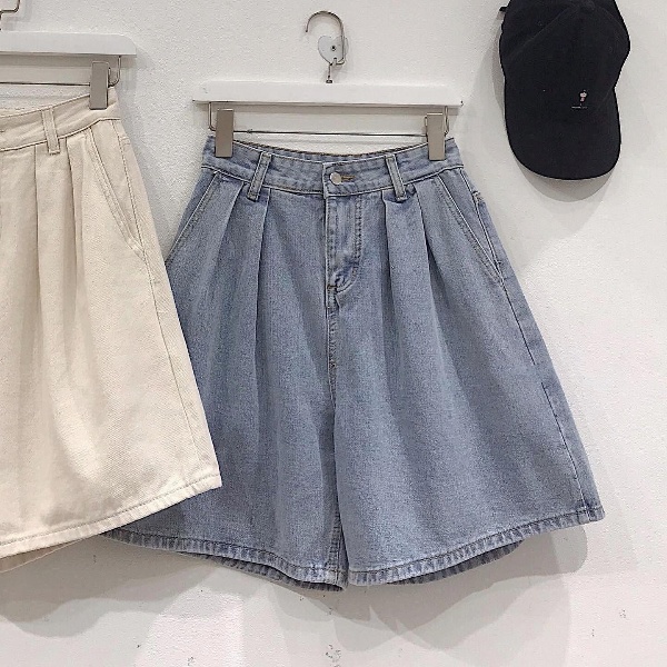 Quần short jean JEMCLOSET ống rộng thỏa mái HODJ - 2715