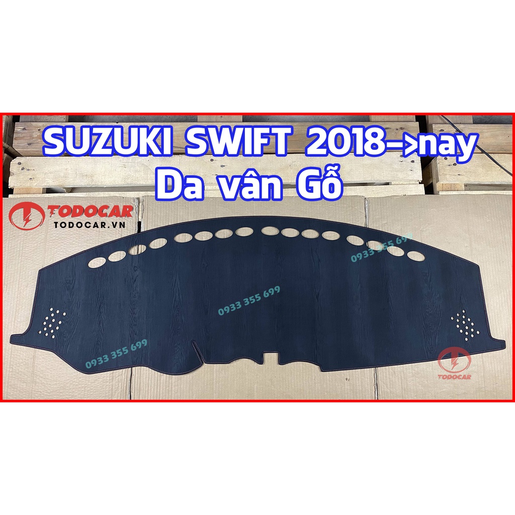 Thảm Taplo SUZUKI SWIFT bằng Nhung lông Cừu hoặc Da vân Carbon, Da vân Gỗ