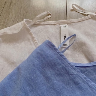 Đầm linen đắp chéo