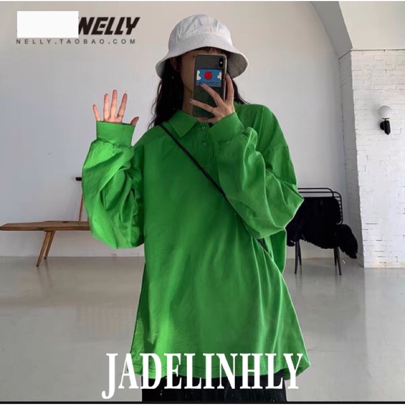 Áo phông polo nelly dài tay trơn sale (có sẵn)