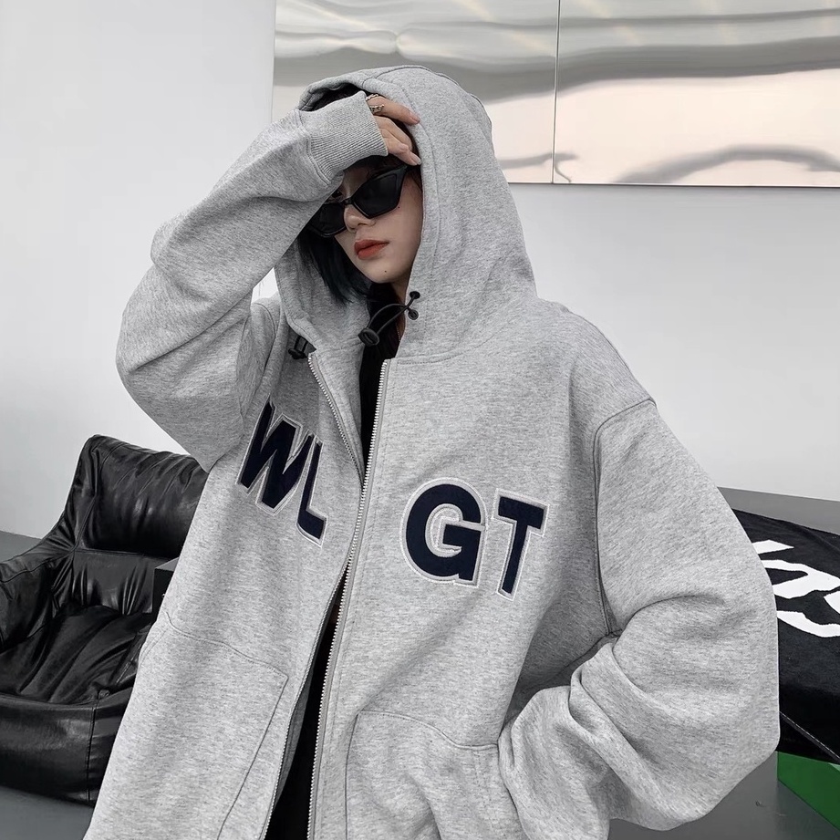 Áo khoác nỉ bông WL GT form rộng unisex nam nữ