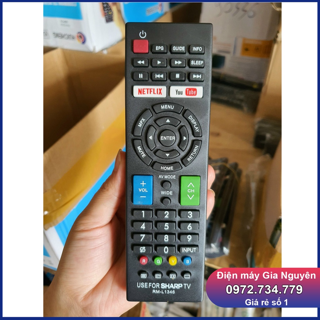 Điều khiển tivi Sharp GB234WJSA, RM -L1346 các dòng