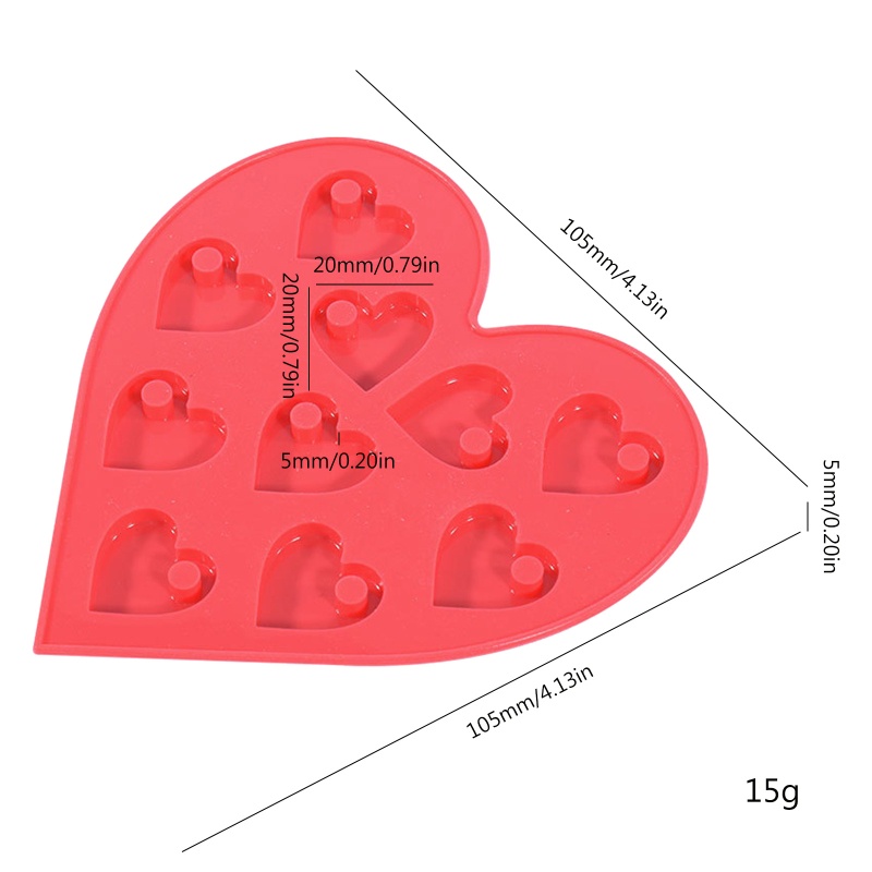 Khuôn Silicone Hình Trái Tim Làm Móc Khóa DIY