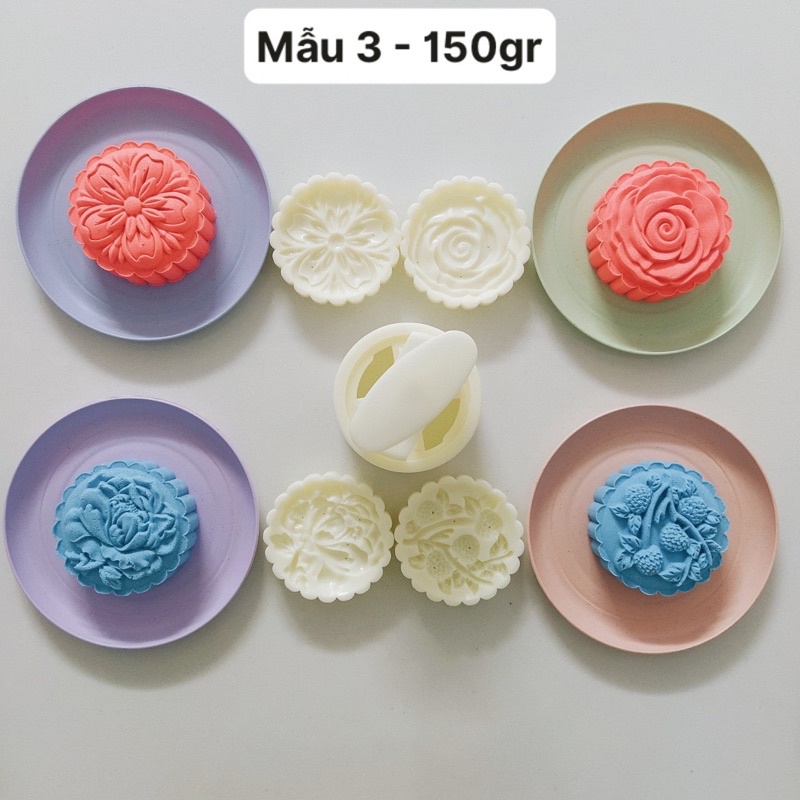 Khuôn trung thu lò xo 4 mặt hoa